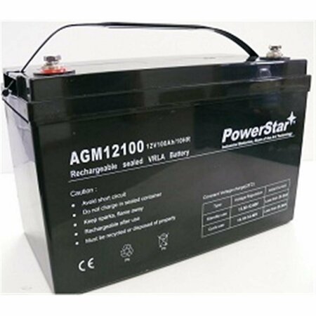 POWERSTAR 12V 100Ah Group 27 SLA Rechargeable Battery Insert Terminals AGM12100-06